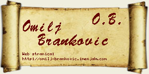 Omilj Branković vizit kartica